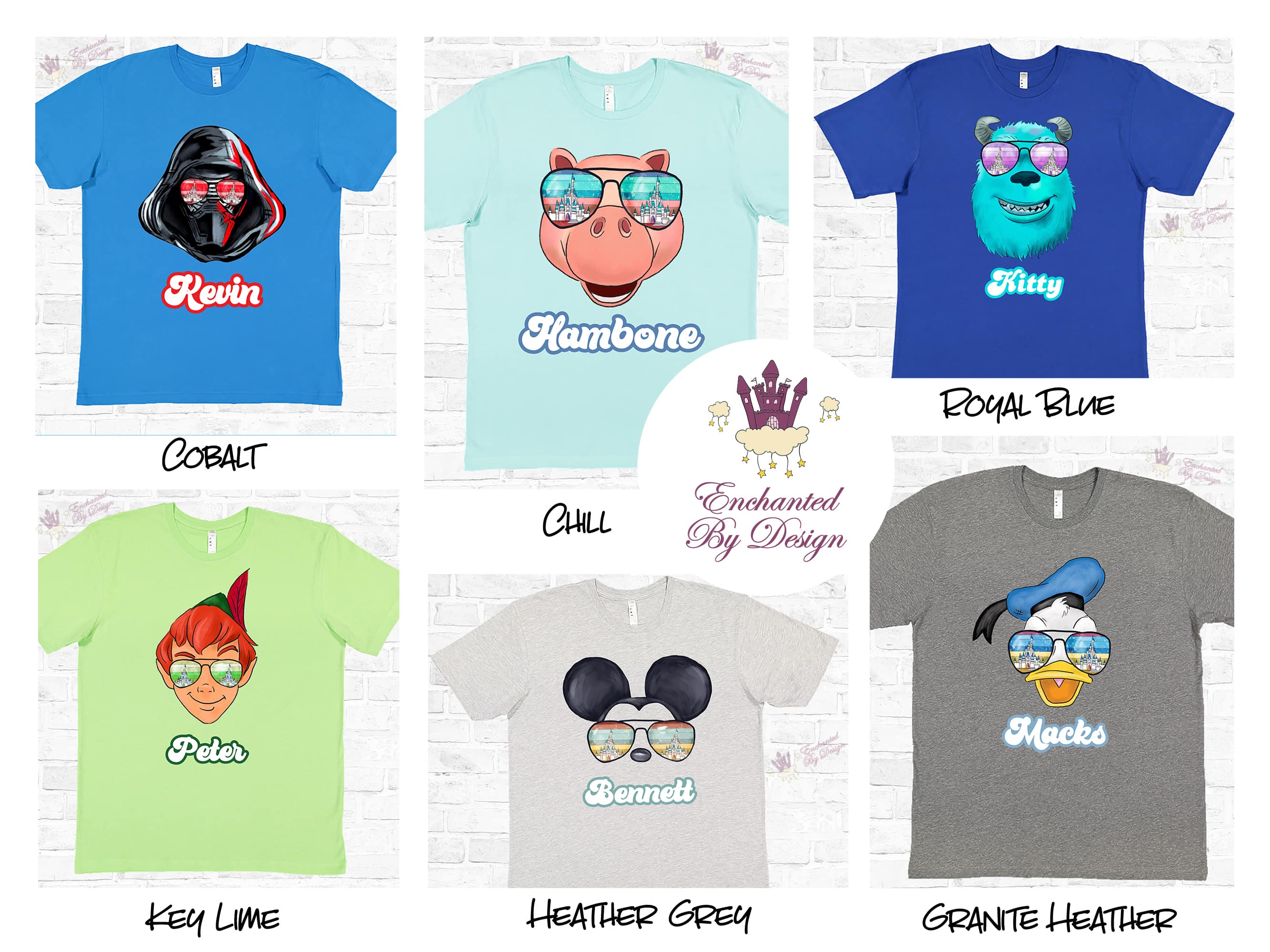 Matching Disney Sunglass Watercolor Shirts, Vintage Disney Water Color Sunglasses Custom Disney Family Sunglass Shirts, Personalized Disney Family Vacation Trip Tee Shirts - Image 4